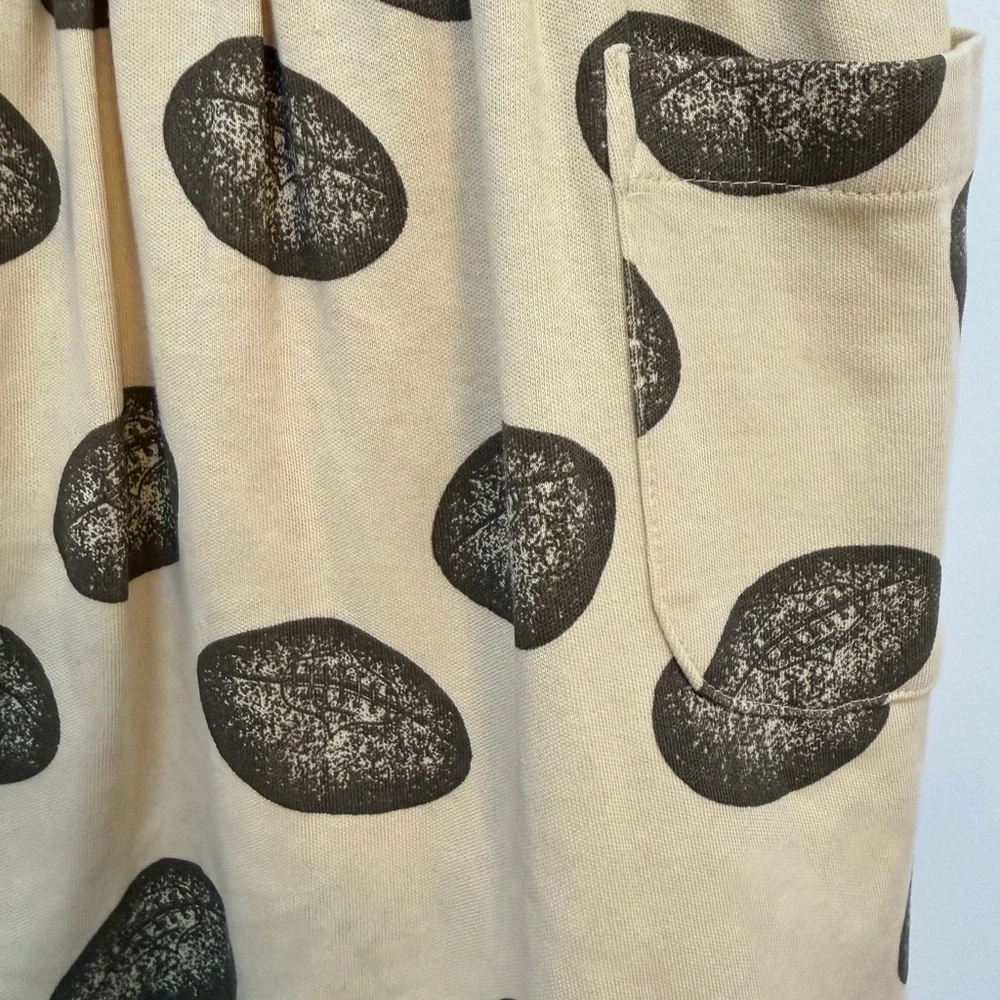 Kate Quinn Kids 2T Organic Cotton Football Print Ruffle Pinafore Dress Tan‎